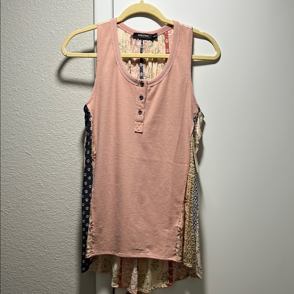 Doe and Rae Pink Tiered Tank Top